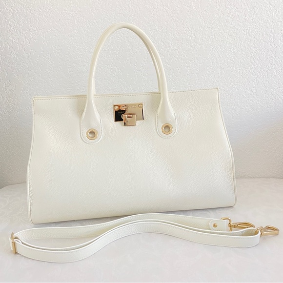 Jimmy choo white leather 2 way tote - Picture 5 of 11